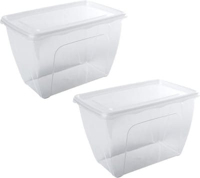 Vershoudbakje - 2x - hoog/diep - transparant - 1,5 liter - 18 x 12 x 12 cm - vershouddoos - Vienna - bakje - Mealprep
