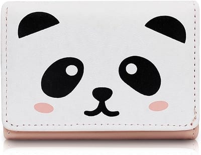 Dames Portemonnee met Cartoon Varkentje en Panda, 7 Kaartvakken, ID Raam en PU Leer voor Organisatie van Geld en Kaarten