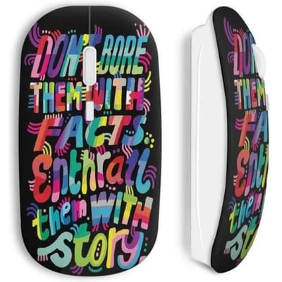 Souris Sans Fil - MANIACASE - Don't Bore Them With Facts - Noir - USB - Wi-Fi