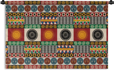 Wandkleed - Wanddoek - Patronen - Maya - Details - Zuid-Amerika - 90x60 cm - Wandtapijt