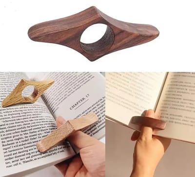 Actie4you®- Handgemaakte Walnoot Houten Duimlegger - Boek Openhouder - Bladzijde Houder - Boek Accessoires - Leesring - Donker Bruin