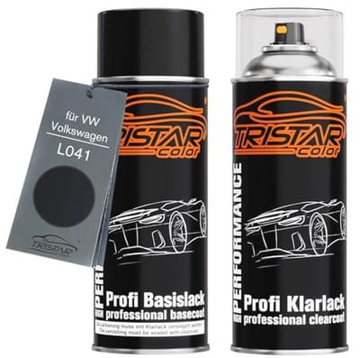 Autolak Spuitbus Set voor VW L041 Schwarz - 400ml Professionele Grondlak en Blankelak