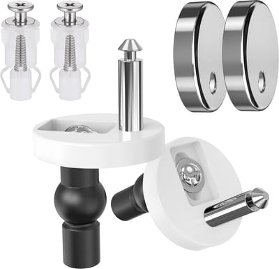 YONO Wc Bril Scharnieren Set met Kapje - Universeel - Toiletbril Scharnier - Bevestigingsset - 2 Onderdelen