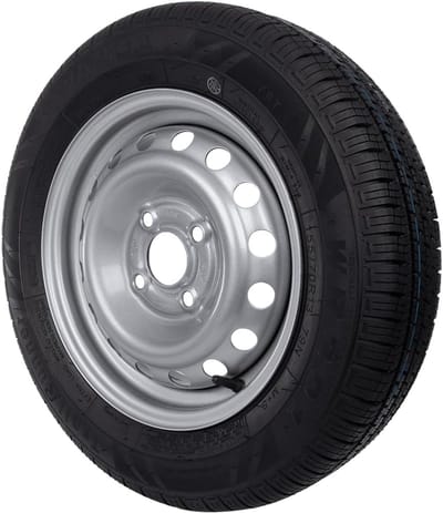 Aanhanger Compleet Wiel - Trailer Band Velg - Veilig Transport - Hoge Capaciteit - 155/70 R13 - Zilver