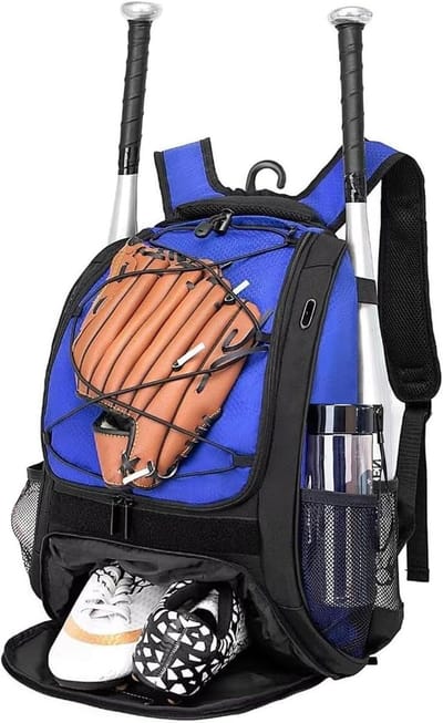 DAFISKY Baseball Bat Bag for Youth - Baseball Backpack with Shoe Compartment T-Ball and Softball with Fence Hook and Gear, Holds Bat, Helmet, Glove