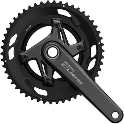 Shimano Fc-u6030-2 9-10s Crankstel Zilver 165 mm / 50/34t
