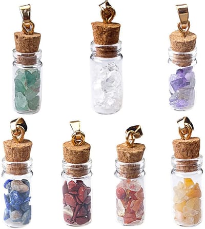 Dailygoods- Chakra Kristallen Set - 7 Stuks - Healing Edelstenen - Tuimelde Wensflessen - Balanceren Meditatie - Woondecoratie - Healing Crystals