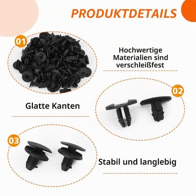 Bevestigingsclips voorbumper 8565.53 1609267280, autoclips voor Citroen Peugeot Jumpy Berlingo C3 C4 C5 C6 Clio 2 206 307 308 Expert, klinknagels van kunststof, auto, spatbevestiging