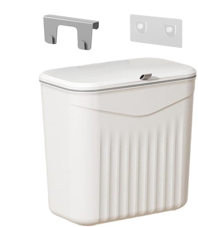 Prullenbak Deksel - Afvalbak Hangend - Ruimte Besparen - Geurloos Deksel - 26x235x16cm - Wit