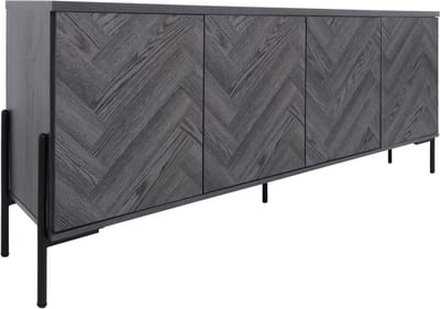 Charlene-Dressoir - 4-deuren - Grijs Visgraat