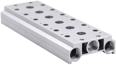 Allecto - Aluminium Blok Spruitstuk - Pneumatische Klepbasis - Compact - Solenoïde Kleppen - Corrosiebestendig - Geschikt voor 4V210 Serie - 16,2 x...