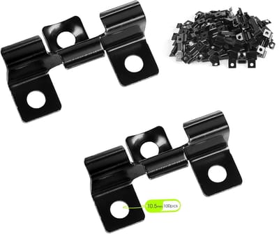 Tegelclips - Bevestigingsclips - Terras Monteren - Roestvrij Staal - 105 mm - Zwart