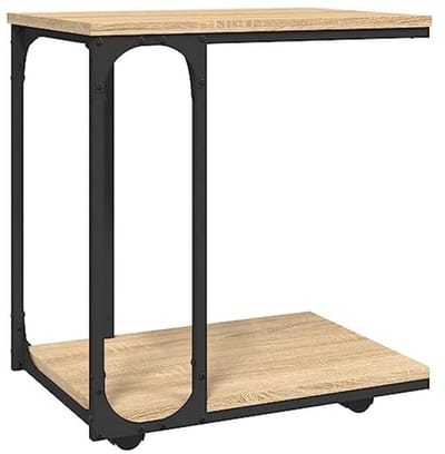 Bijzettafel met wielen 50x35x55.5 cm in Sonoma eiken stijl