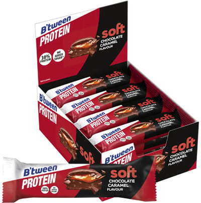 B'tween Protein Soft Chocolade & Karamel - Eiwitreep of -snack - 30% eiwit - 163 kcal per reep - 12 x 45g