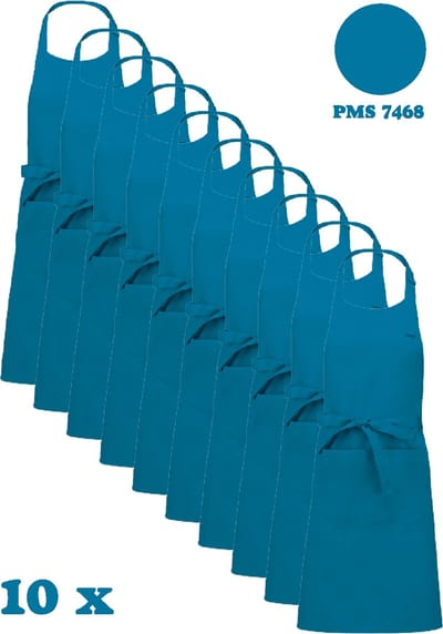 Awesome-Gifts - Horeca schort - Keukenschort - Kookschort - Barbecueschort - onbedrukt - 76 x 90 cm - per 10 stuks - Tropical Blue