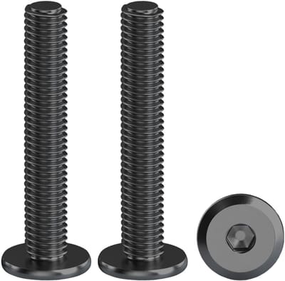 20 Stuks Zwarte Zeskant Platte Schroeven, RVS A2 V2A Halfronde Hoofdschroeven, M5 X 35mm, Roestvrij, Voor Meubels en Klussen