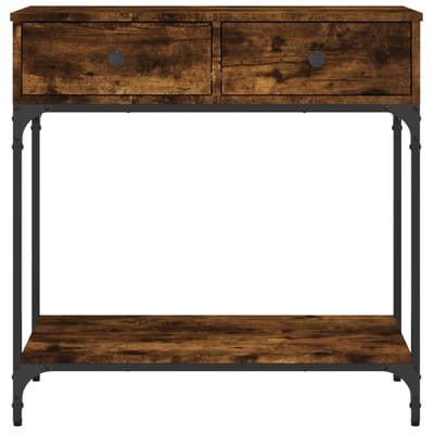 vidaXL - Wandtafel - 75x34,5x75 - cm - bewerkt - hout - gerookt - eikenkleurig