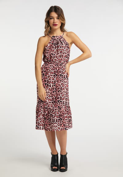 Faina midi-jurk Dames Rode Leeuw