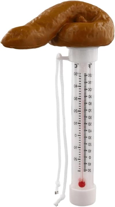 Drijvende Zwembadthermometer - Spa Thermometer Aquarium - Water Temperatuur Meten - Grappig Poepontwerp - 0-50°C - Bruin