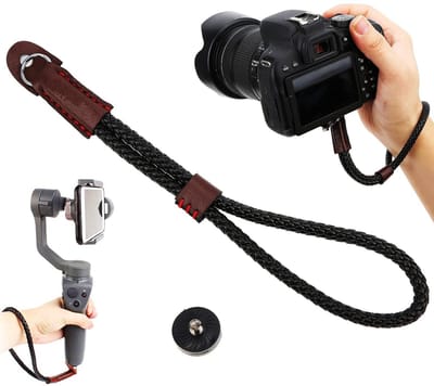 Dailygoods- Kamera-Armband Verstelbaar - Polsband - PU-leer - Camera/Spiegelloze Camera - 1/4 inch Schroef - Lichtgewicht 23 cm Koord