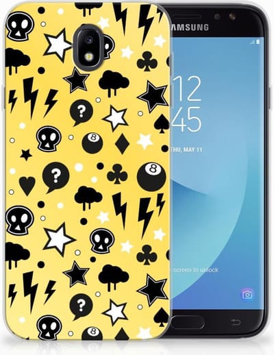 Back Cover voor Silicone Back Case Samsung Galaxy J7 2017 | J7 Pro Punk Geel