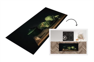 Keukenloper - Loper keuken - Stilleven - Bord - Artisjok - Kunst - Schilderij - 120x50 cm - Keukenloper vinyl