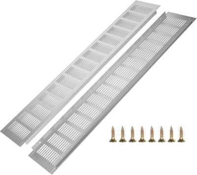 Ventilatieroosters Set van 2 | Aluminium Rechthoekig voor Badkamer, Keuken, en Woonkamer | 100mm x 600mm