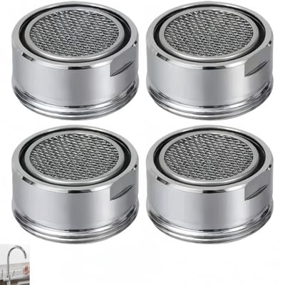 4 stuks - kraanbeluchters - vervangingsonderdelen voor wastafel beluchter - waterbesparende kraan filter - voor keuken en badkamer - 24×13mm - zilver