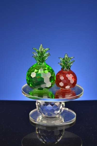 Luxe Kristallen Fruitset op Plateau – Kleurrijk en Elegant Design