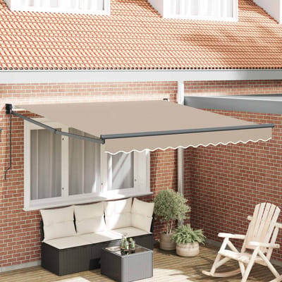 vidaXL - Uitschuifbare - luifel - Beige - 300 - x - 250 - x - 165 - cm