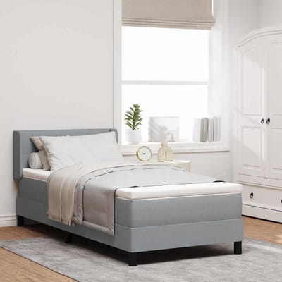 vidaXL - Boxspring - bed - met - hoofdeinde - Lichtgrijs - 200 - x - 100 - cm - Stof