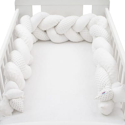 New Baby gevlochten bedomrander 210cm Minka Dot - Wiegomranding
