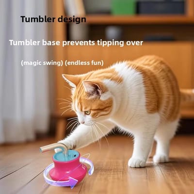 Kattenspeelgoed - elektrische wipwap laserpointer automatisch speelstokje zelfvermakend speelgoed voor thuis katten dagelijks vermaak