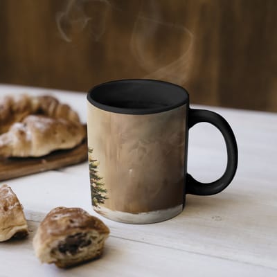 Magische Mok - Foto op Warmte Mokken - Koffiemok - Kerst - Sfeer - Groen - Magic Mok - Beker - 350 ML - Theemok