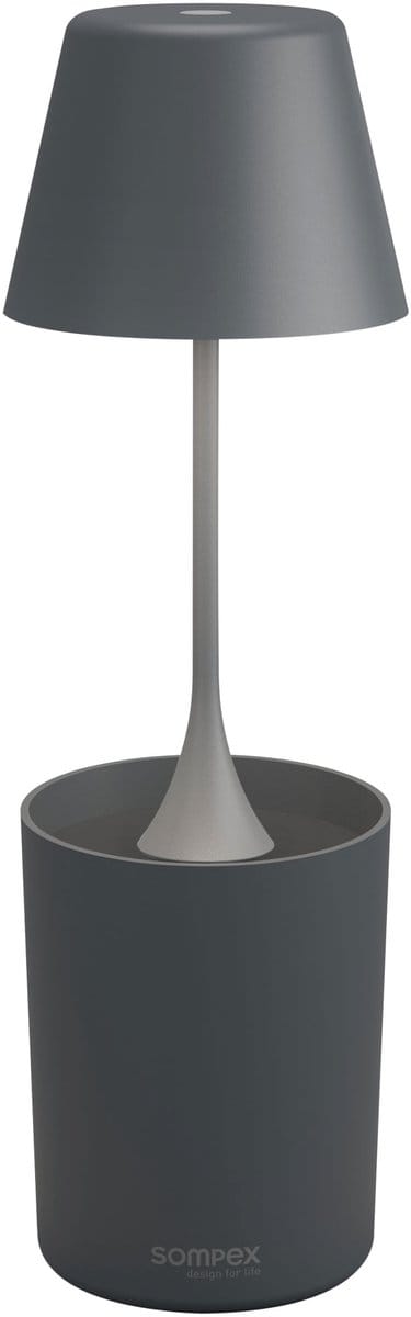 Sompex tafellamp | PEEKY | Antraciet | Oplaadbaar |Accu / De nieuwe PEEKY oplaadbare lamp creëert niet alleen een gezellige sfeer maar ondersteunt ook actief de plantengroei met zijn speciale Plant-Growing-Light / oplaadbaar / dimbaar / accu