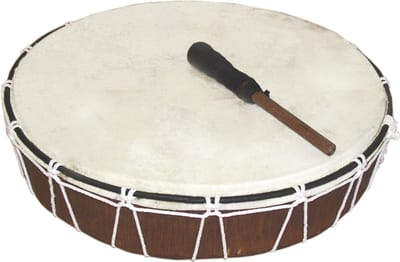 Terré Rahmentrommel ren, Mahagoni, m. Ziegenvel, 50cm - Hand bekken