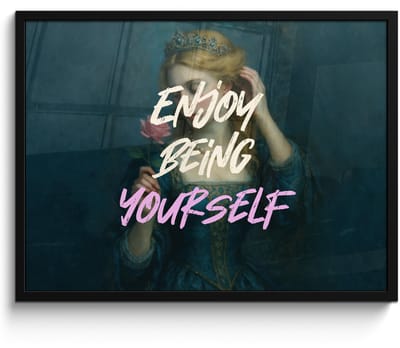 Poster in lijst - Fotolijst 80x60 cm - Posters - Vrouw - Roos - Quote - Posterlijst zwart - Decoratie - Wanddecoratie woonkamer - Muurdecoratie slaapkamer