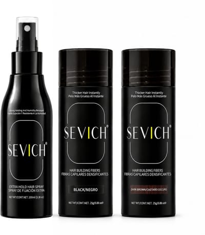 Haarverdikkings Starterset - 25g Hair Building Fibers - Donkerbruin en Zwart - 100ml Extra Hold Hair Spray - Verbergt Haaruitval en Dunner Wordend Haar - Direct Voller Haar