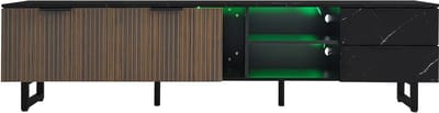 Zwart Marmer Mdf Tv Meubel 200×38×50cm Woonkamer