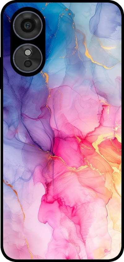 Smartphonica Telefoonhoesje Geschikt voor Oppo A1 / A98 / F23 met marmer opdruk - TPU backcover case marble design - Regenboog geschikt voor Oppo A1;Oppo A98;Oppo F23
