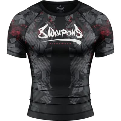 8 WEAPONS Rash Guard Hit 2.0 Zwart Rood - S
