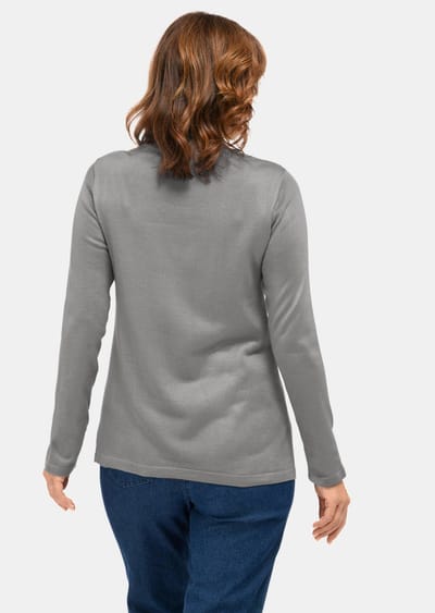 Pullover met opstaande kraag - grijs - Gr. 38 van Goldner Fashion