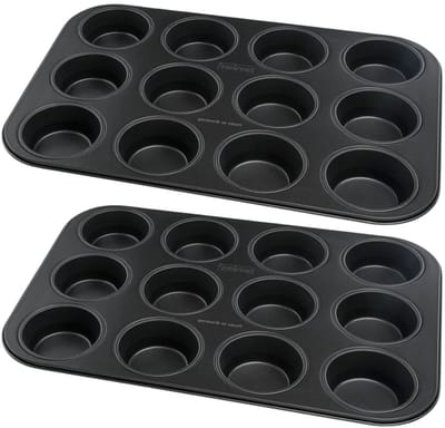 Set van 2 Muffinvormen 12 holtes 38 x 26 cm Zenker Black Metallic