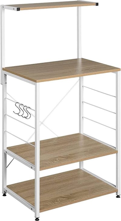 Moderne multifunctionele staande plank - opbergrek - displayeenheid - duurzaam MDF en staal - eenvoudige montage - waterdicht en krasbestendig - 40 cm x 60 cm x 123 cm