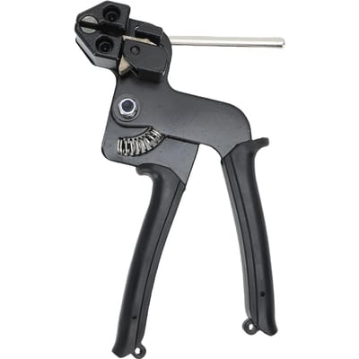 Kit d'outils pour colliers de serrage en acier inoxydable 304 avec 100 pièces de colliers de serrage Outil de coupe pour colliers de serrage 11,8 pouces Résistance à la traction 200 LBS pour clôture à mailles losangées Tuyau d'échappement gray