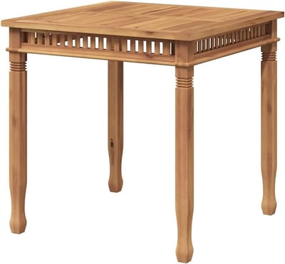 Teakhouten Tuintafel - Eettafel Hout - Buiten Eten - Verticale Lamellen - 80 x 80 x 80 cm - Bruin