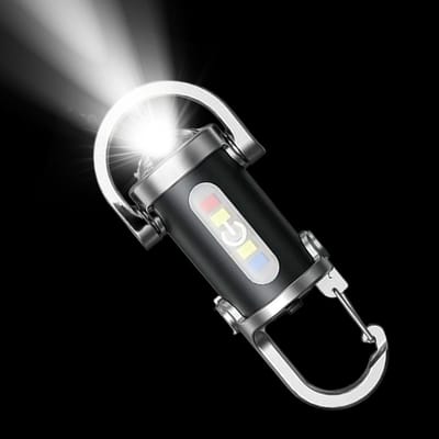 Mini USB oplaadbare LED zaklamp sleutelhanger, draagbare waterdichte camping zaklamp, sleutelhanger, outdoor uitrusting