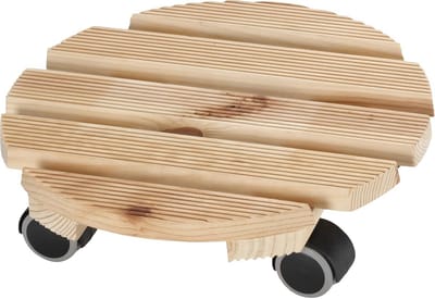 Plantenroller Rond - Bloemenroller Trolley - Planten Verplaatsen - Voor Gevoelige Vloeren - 30 cm Diameter - Bruin