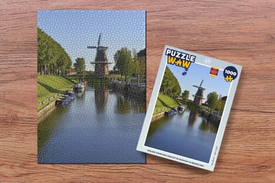 Puzzel Dokkum - Molen - Boot - Legpuzzel - Puzzel 1000 stukjes volwassenen