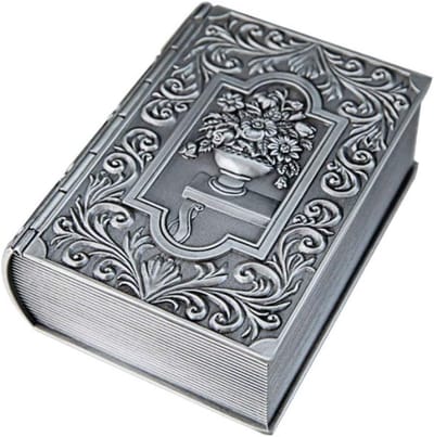 Juwelendoos Boekvorm - Opbergdoos Sieraden - Sieraden Organiseren - Vintage Design - 300 Gram - Zilver